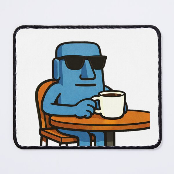 Item preview, Relaxed Moai with Coffee   designed and sold by Ent-Egg.