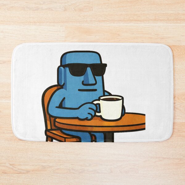 Item preview, Relaxed Moai with Coffee   designed and sold by Ent-Egg.