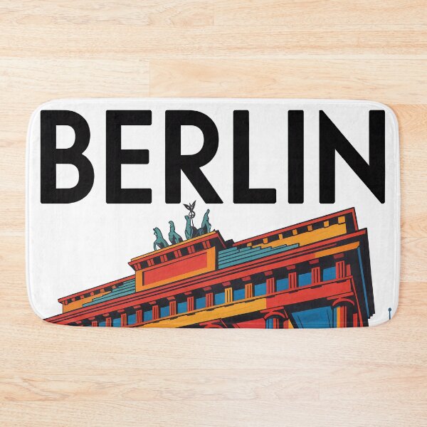 Item preview, Vintage travel poster of Berlin with Brandenburg Gate, Germany designed and sold by PrintableTravel.