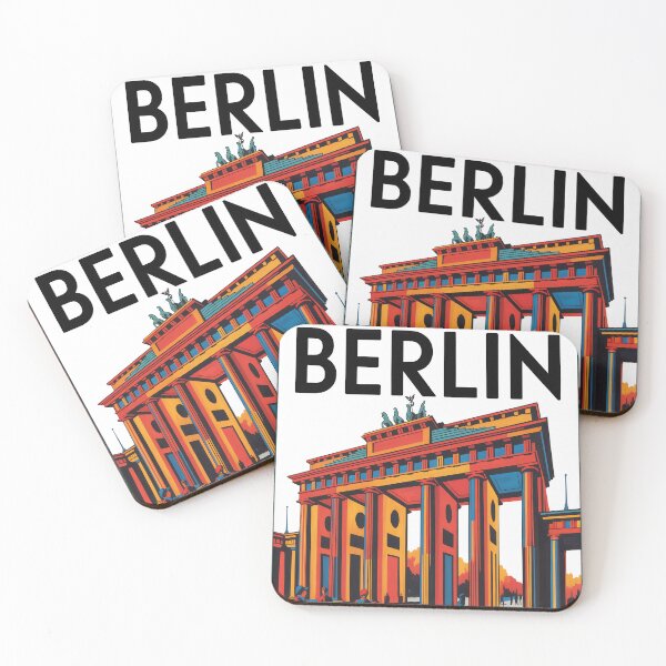Item preview, Vintage travel poster of Berlin with Brandenburg Gate, Germany designed and sold by PrintableTravel.