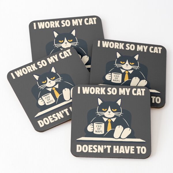 Item preview, I Work So My Cat Doesn't Have To Funny Cat Lover Gift designed and sold by Lyfeinsights.
