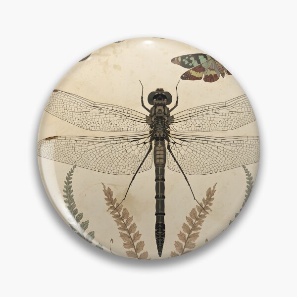 Item preview, Vintage Dragonfly Insect Art and Moon Phases Botanical Illustration designed and sold by Luna-Flow.