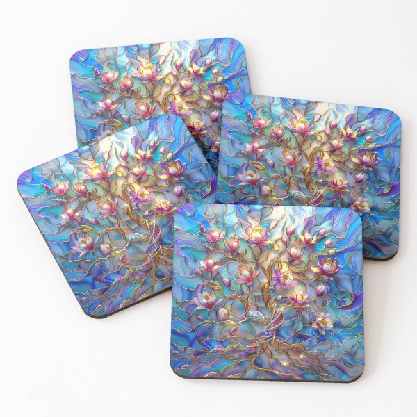 Item preview,  Magnolia Tree of Life Sunset Stained Glass Art designed and sold by MargaretWiktor.