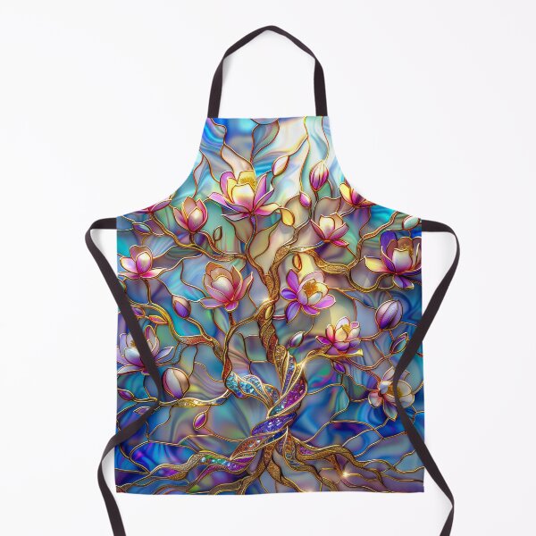 Item preview, Magnolia Tree of Life Sunset Stained Glass Art designed and sold by MargaretWiktor.