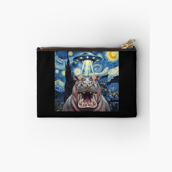 Item preview, Hippo Starry Night UFO Van Gogh Art Animal Selfie Lover designed and sold by Kimberley King Art  King Art.