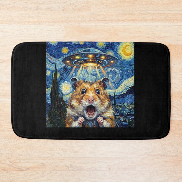 Item preview, Hamster Starry Night UFO Van Gogh Art Animal Selfie Lover designed and sold by Kimberley King Art  King Art.