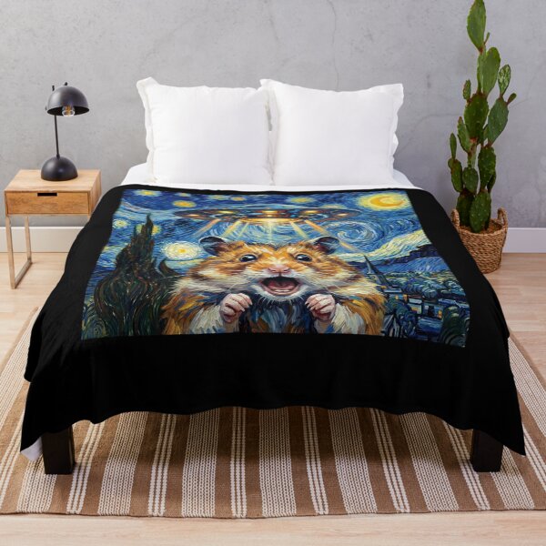 Item preview, Hamster Starry Night UFO Van Gogh Art Animal Selfie Lover designed and sold by Kimberley King Art King Art.