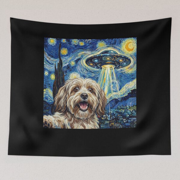 Item preview, Havanese Starry Night UFO Van Gogh Art Dog Selfie Lover designed and sold by Kimberley King Art  King Art.