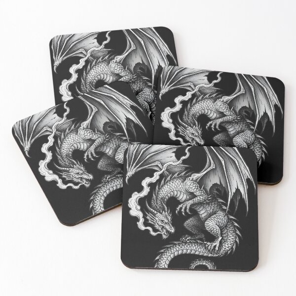 Item preview, Phantom Dragon Spirit – Dark Fantasy Smoke Dragon Gothic Illustration designed and sold by DragonSerpent Ink.