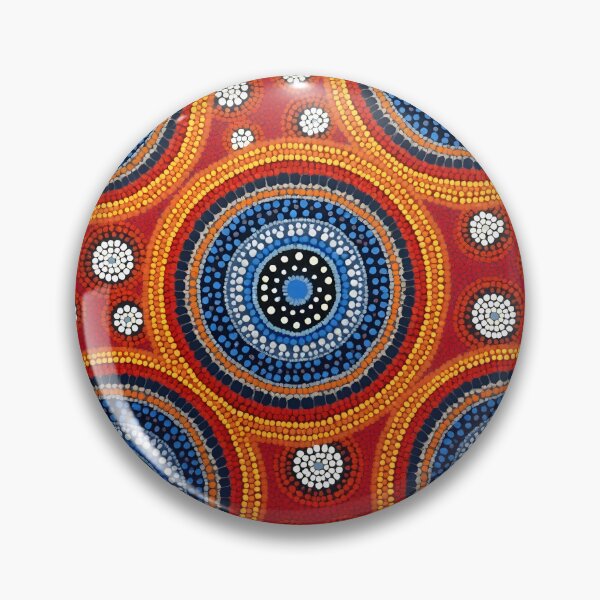 Item preview, Aboriginal Inspired Dot Art - Circle Water Cells in a Lava Ocean designed and sold by GrinGalore.