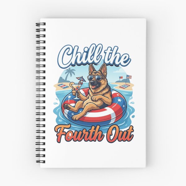 Item preview, Chill The Fourth Out German Shepherd Patriotic USA Flag Independence Day Funny Dog Design designed and sold by bilal sibgui.