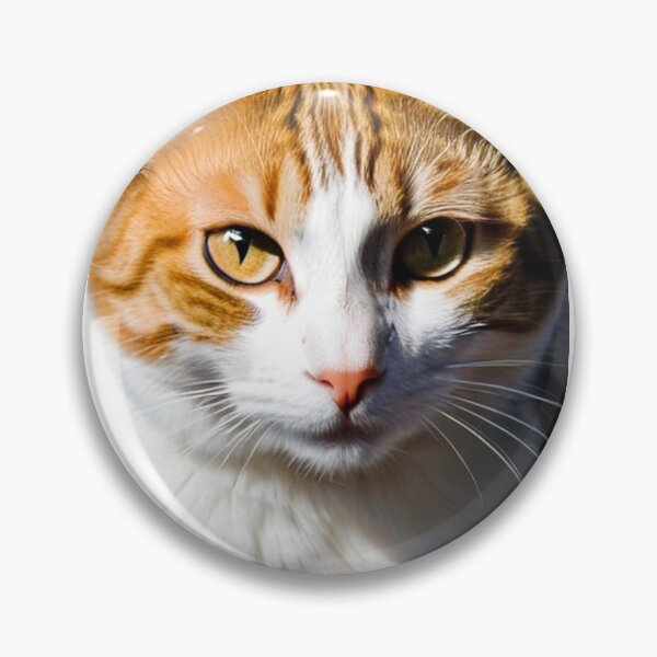 Item preview, Animals - Ginger and White Cat, Amber Gaze on Black Background designed and sold by DoodyPets.