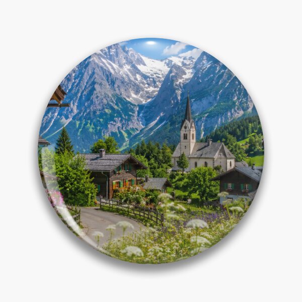 Item preview, Charming Alpine Village in Summer designed and sold by Pond21.