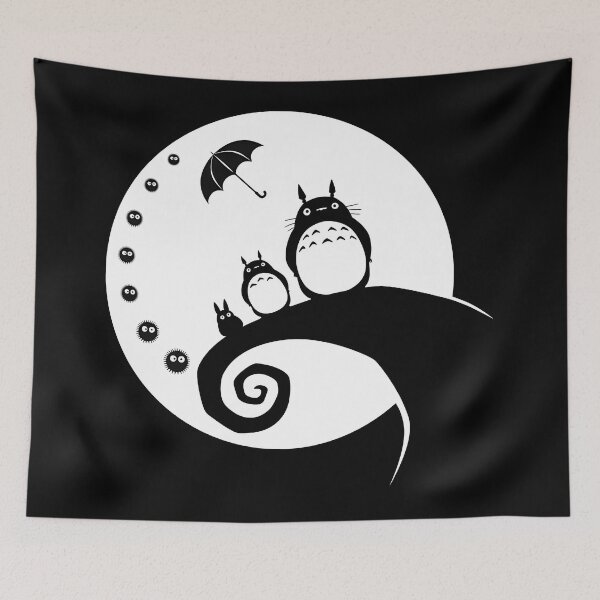 Item preview,  Cute kawaii monochrome [[totoros]] -%[ghiblis]%- night aways  designed and sold by ITsyxuanart.