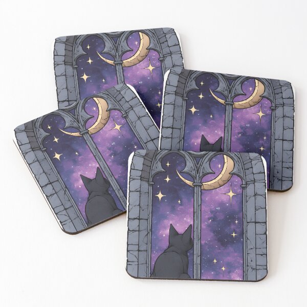 Item preview, Black Cat Stargazer Window designed and sold by IllumeInk.