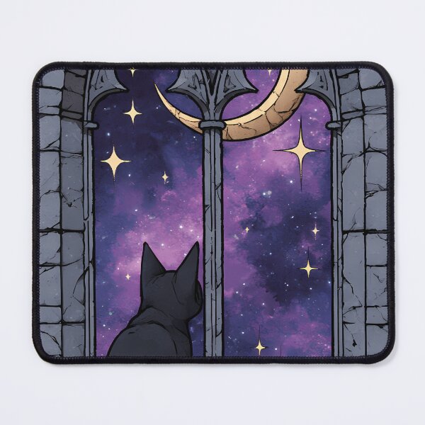 Item preview, Black Cat Stargazer Window designed and sold by IllumeInk.