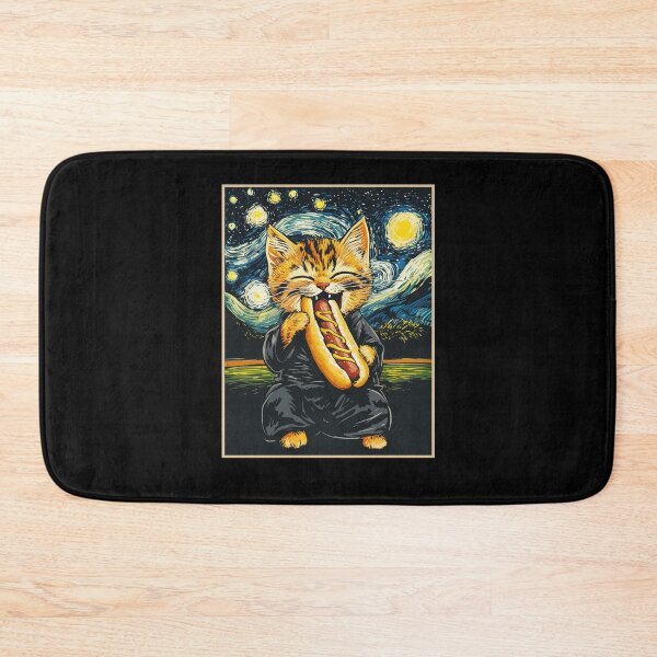 Item preview, Funny Cat Eating Hotdog  designed and sold by suhairee-studio.