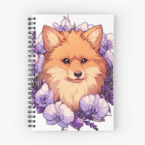 Item preview, Fox Violet Floral Wreath designed and sold by IllumeInk.
