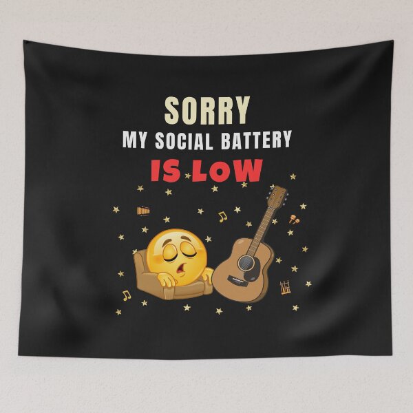 Item preview, Sorry My Social Battery Is Low Guitar Introvert Musician Design designed and sold by Joyful-Pixel.