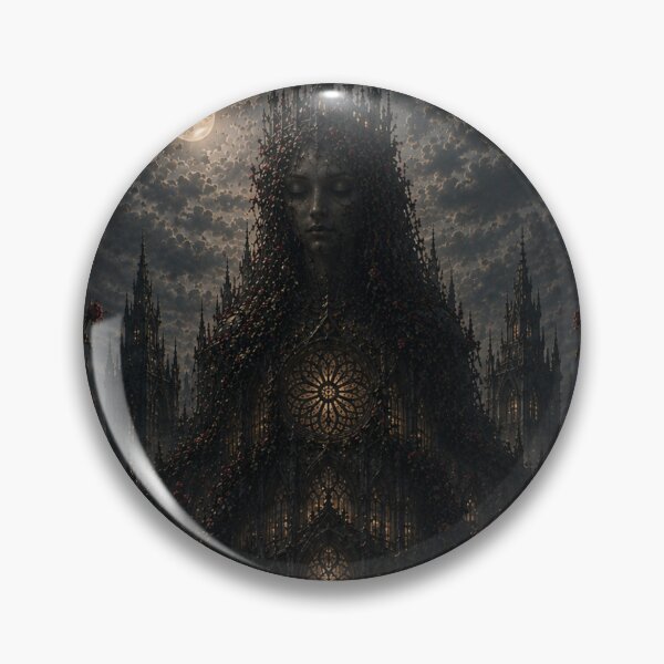 Item preview, Hidden Queen Castle Optical Illusion Art | Gothic Fantasy Hidden Face Landscape designed and sold by Esterlane.