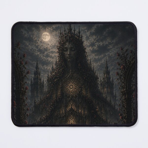 Item preview, Hidden Queen Castle Optical Illusion Art | Gothic Fantasy Hidden Face Landscape designed and sold by Esterlane.