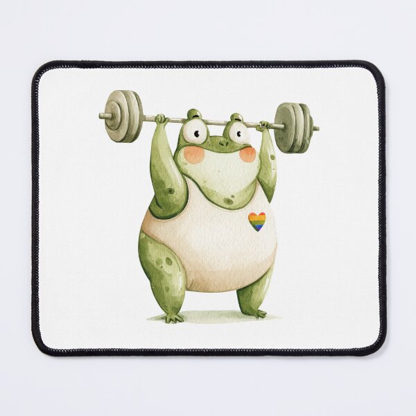 Item preview, Cute Pride Frog Weightlifter – Watercolor Gym Frog Sticker designed and sold by VikArt7.