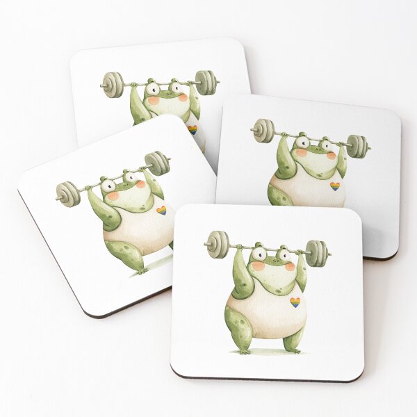 Item preview, Cute Pride Frog Weightlifter – Watercolor Gym Frog Sticker designed and sold by VikArt7.