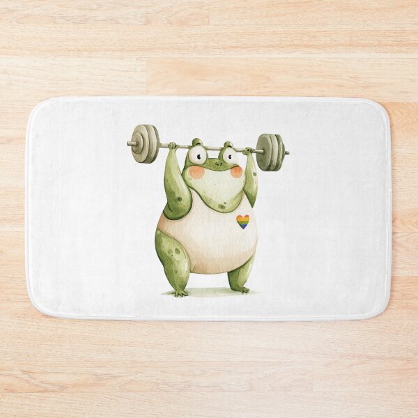 Item preview, Cute Pride Frog Weightlifter – Watercolor Gym Frog Sticker designed and sold by VikArt7.