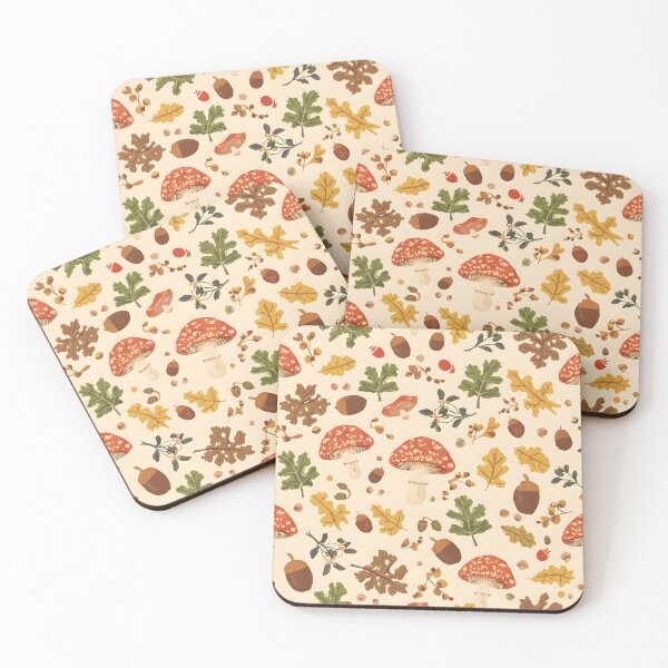 Item preview, Autumn Mushroom and Forest Leaves Seamless Pattern Art designed and sold by Luna-Flow.