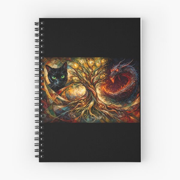 Item preview, Enchanted Cat and Dragon Encounter designed and sold by cuprum.