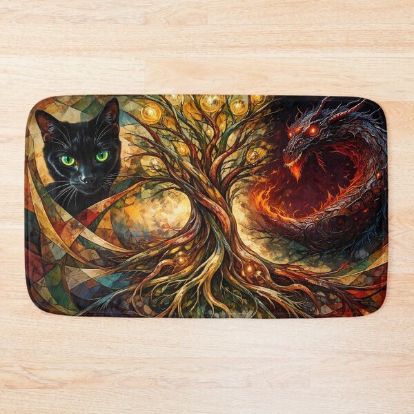 Item preview, Enchanted Cat and Dragon Encounter designed and sold by cuprum.