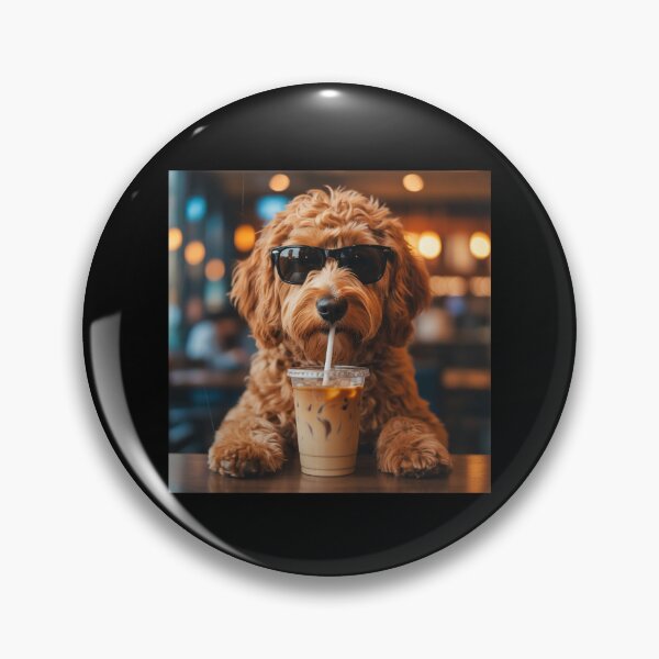 Item preview, Funny Dog Drinking Iced Coffee  designed and sold by suhairee-studio.
