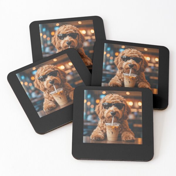 Item preview, Funny Dog Drinking Iced Coffee  designed and sold by suhairee-studio.