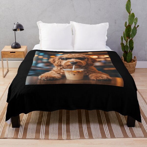Item preview, Funny Dog Drinking Iced Coffee designed and sold by suhairee-studio.
