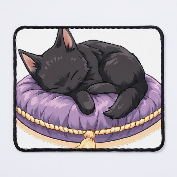 Item preview, Black Cat Velvet Pillow designed and sold by IllumeInk.