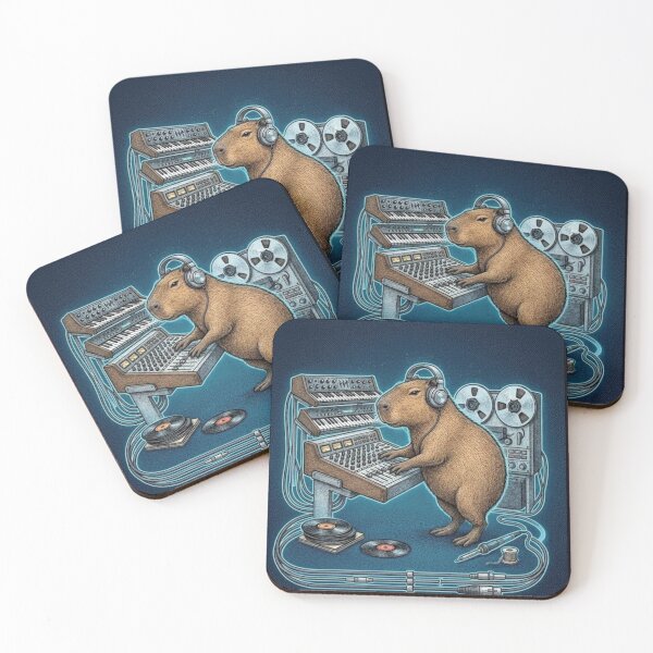 Item preview, Lo-Fi Capybara Beats Synthwave Capybara DJ Retro Music Studio Capybara Chill Capybara Producer designed and sold by Marketflowcreation.