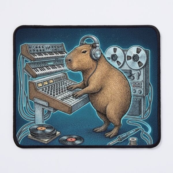 Item preview, Lo-Fi Capybara Beats Synthwave Capybara DJ Retro Music Studio Capybara Chill Capybara Producer designed and sold by Marketflowcreation .