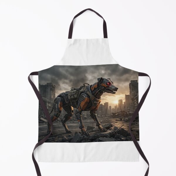 Item preview, Lone Robotic Dog in Abandoned City - Cyberpunk Sci-Fi Art designed and sold by Larrysamdesign.