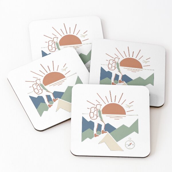 Item preview, Minimalist Mountain Sunrise - Geometric Adventure Art designed and sold by ali prints.