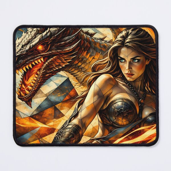 Item preview, Warrior Woman and Fierce Dragon designed and sold by cuprum.