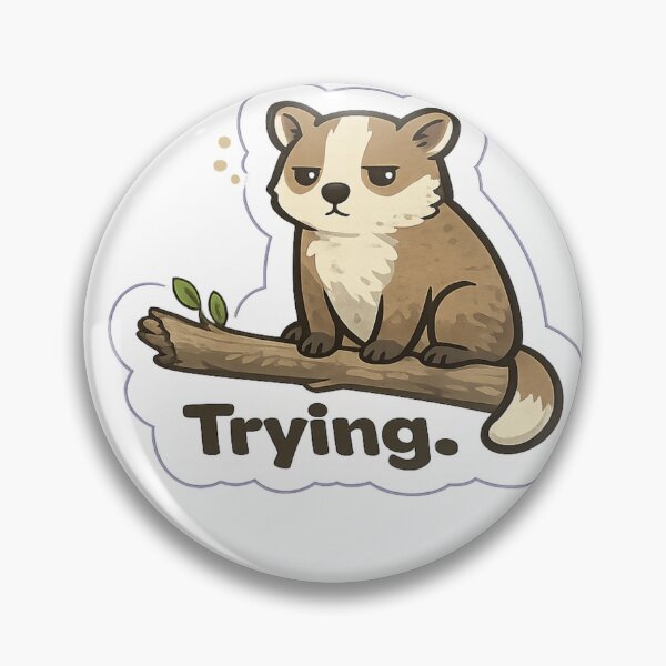Item preview, Trying. Tree Kangaroo Meme | Deadpan Animal Sticker Design designed and sold by BabyStark.