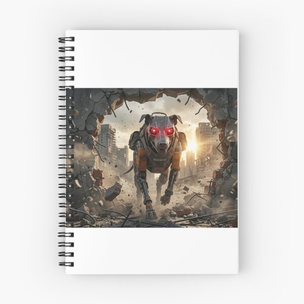 Item preview, Wandering Robotic Dog in Abandoned City - Cyberpunk Sci-Fi Art designed and sold by Larrysamdesign.