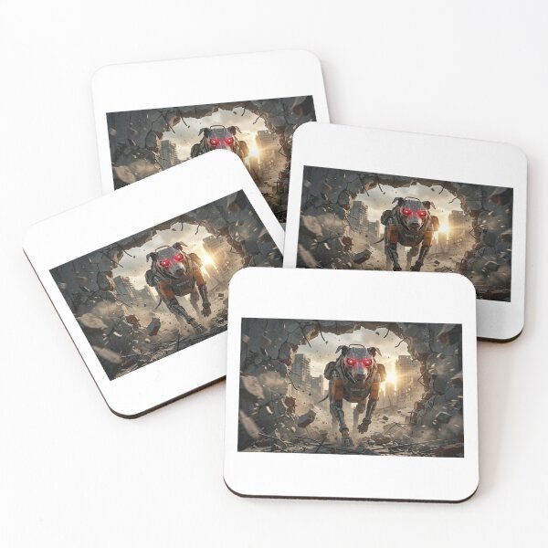 Item preview, Wandering Robotic Dog in Abandoned City - Cyberpunk Sci-Fi Art designed and sold by Larrysamdesign.