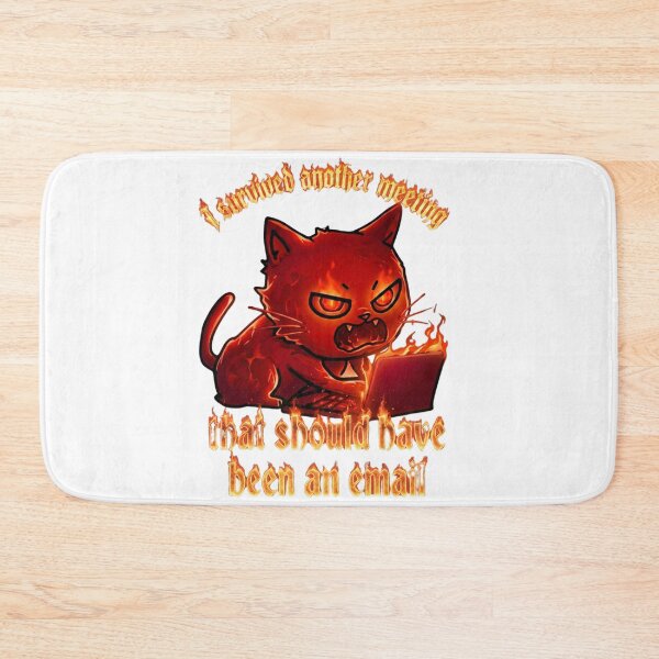 Item preview, Funny Corporate Cat Survived Another Meeting Flame Text Retro designed and sold by SOOOMINO.