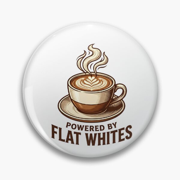 Item preview, Powered by Flat Whites | Coffee Lover designed and sold by EXATEES  ⭐⭐⭐⭐⭐.