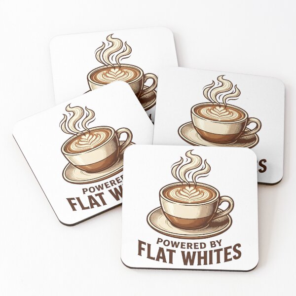 Item preview, Powered by Flat Whites | Coffee Lover designed and sold by EXATEES  ⭐⭐⭐⭐⭐.