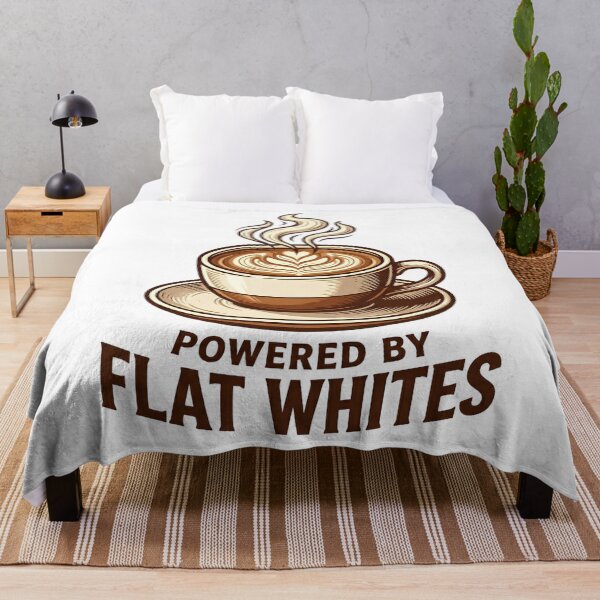 Item preview, Powered by Flat Whites | Coffee Lover designed and sold by EXATEES ⭐⭐⭐⭐⭐.