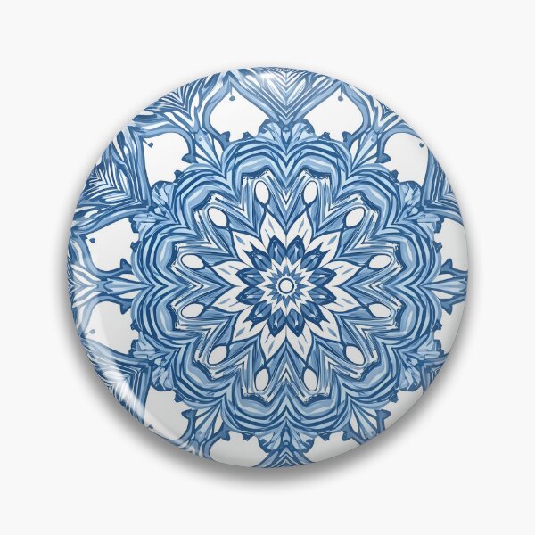 Item preview, Blue Floral Mandala Snowflake Digital Art designed and sold by Luna-Flow.
