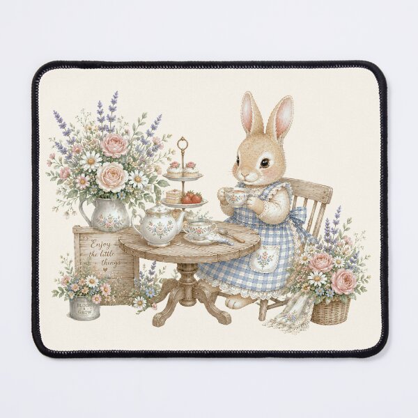 Item preview, Cottagecore Bunny Afternoon Tea | Whimsical Rabbit Tea Party Illustration designed and sold by looplandger.