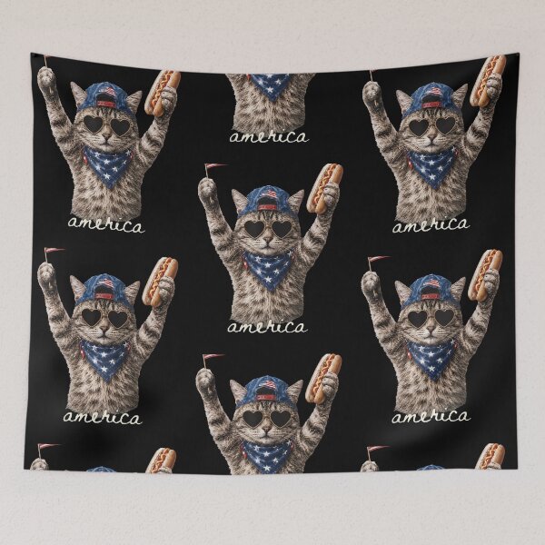 Item preview, Patriotic Cat America Hot Dog Freedom 4th Of July designed and sold by issan-exe.
